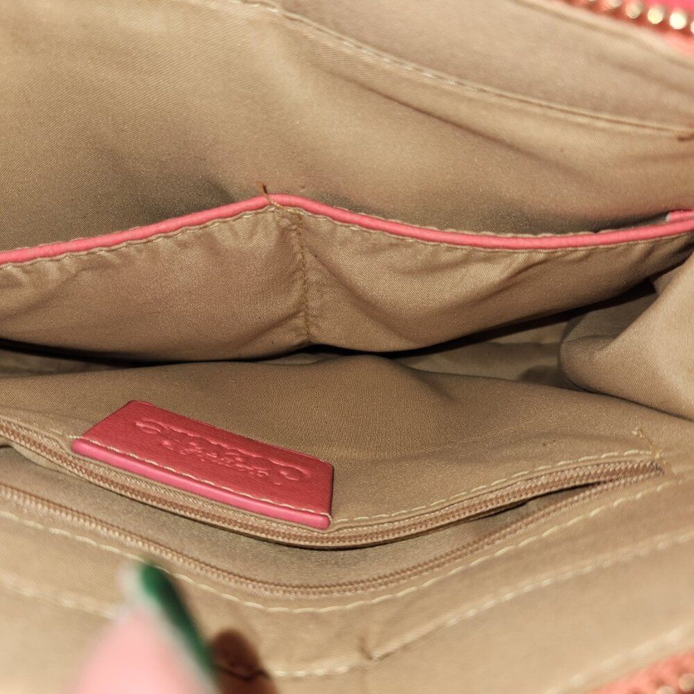 Hot Coral Pink Satchel Purse/ Tote - Picture 6 of 10